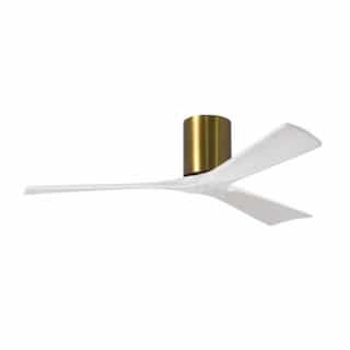 52-in 32W Irene Ceiling Fan, DC, 6-Speed, 3-White Blades, Brass