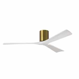 Matthews Fan 60-in 32W Irene Ceiling Fan, DC, 6-Speed, 3-White Blades, Brass