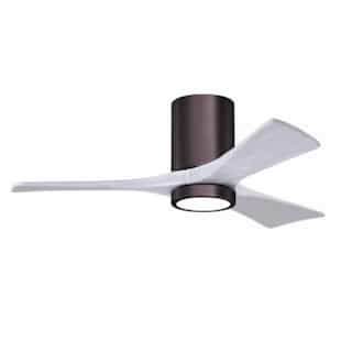 42-in 17W Irene-3H Ceiling Fan w/ Light Kit, White Blades, Bronze