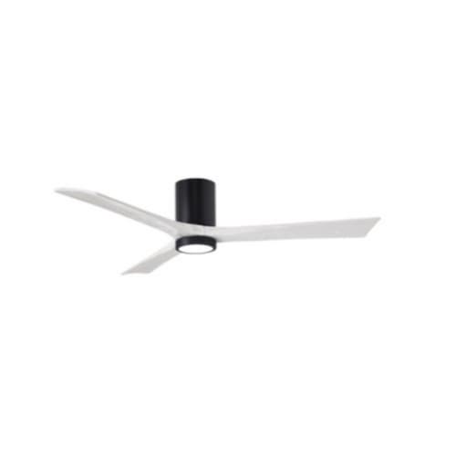 60-in 30W Irene LK Ceiling Fan w/ LED Light Kit, DC, 6-Speed, 3-White Blades, Black