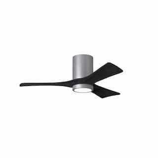 Matthews Fan 42-in 17W Irene LK Ceiling Fan w/ LED Light Kit, DC, 6-Speed, 3-Black Blades, Nickel