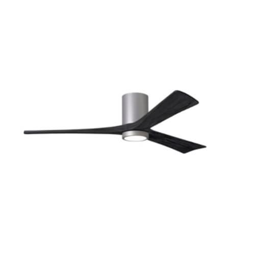 60-in 30W Irene LK Ceiling Fan w/ LED Light Kit, DC, 6-Speed, 3-Black Blades, Nickel