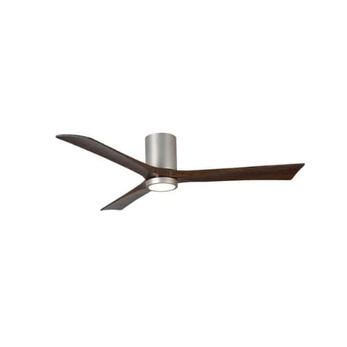 42-in 17W Irene-3HLK Ceiling Fan w/Light, DC, 6-Speed, 3-Walnut Blades, Brushed Nickel