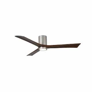52-in 32W Irene-3HLK Ceiling Fan w/Light, DC, 6-Speed, 3-Walnut Blades, Brushed Nickel