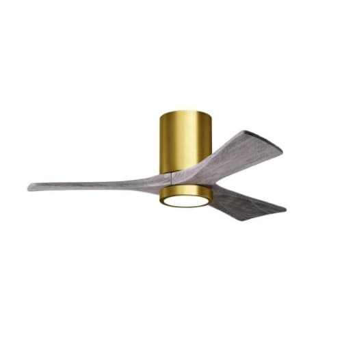 42-in 17W Irene LK Ceiling Fan w/ LED Light Kit, DC, 6-Speed, 3-Barn Wood Blades, Brass
