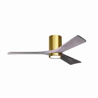 52-in 32W Irene LK Ceiling Fan w/ LED Light Kit, DC, 6-Speed, 3-Barn Wood Blades, Brass