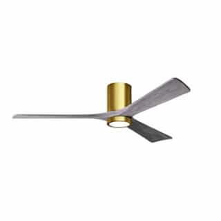 60-in 30W Irene LK Ceiling Fan w/ LED Light Kit, DC, 6-Speed, 3-Barn Wood Blades, Brass