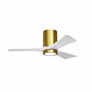 Matthews Fan 42-in 17W Irene LK Ceiling Fan w/ LED Light Kit, DC, 6-Speed, 3-White Blades, Brass