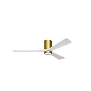 Matthews Fan 60-in 30W Irene LK Ceiling Fan w/ LED Light Kit, DC, 6-Speed, 3-White Blades, Brass