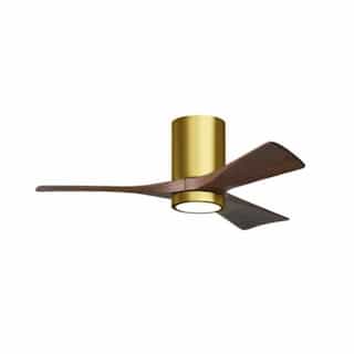 42-in 17W Irene LK Ceiling Fan w/ LED Light Kit, DC, 6-Speed, 3-Walnut Blades, Brass