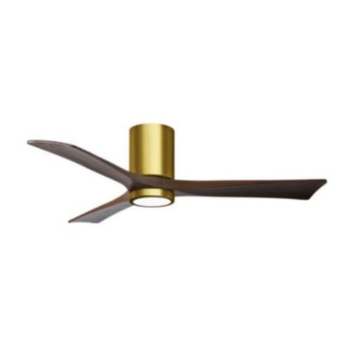 Matthews Fan 52-in 32W Irene LK Ceiling Fan w/ LED Light Kit, DC, 6-Speed, 3-Walnut Blades, Brass