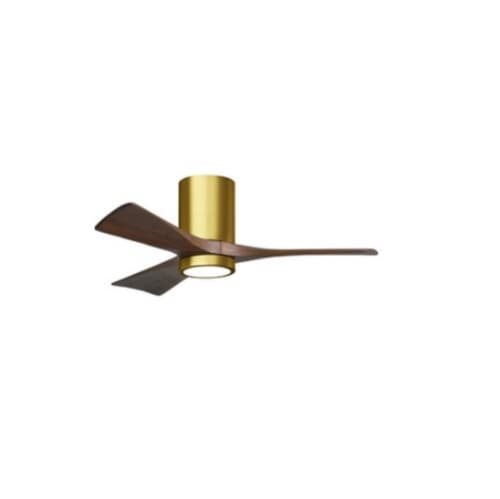 60-in 30W Irene LK Ceiling Fan w/ LED Light Kit, DC, 6-Speed, 3-Walnut Blades, Brass
