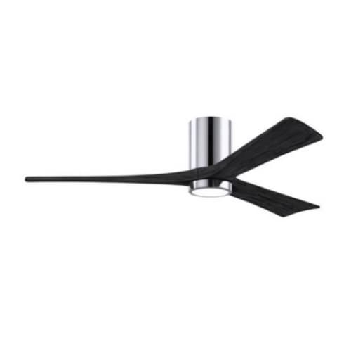 52-in 32W Irene LK Ceiling Fan w/ LED Light Kit, DC, 6-Speed, 3-Black Blades, Chrome