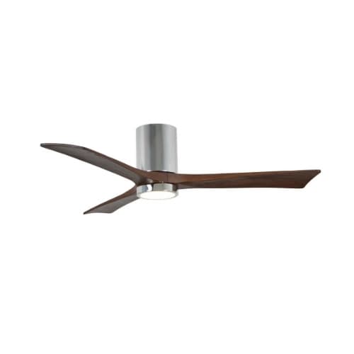 Matthews Fan 52-in 32W Irene-3HLK Ceiling Fan w/Light, DC, 6-Speed, 3-Walnut Blades, Polished Chrome