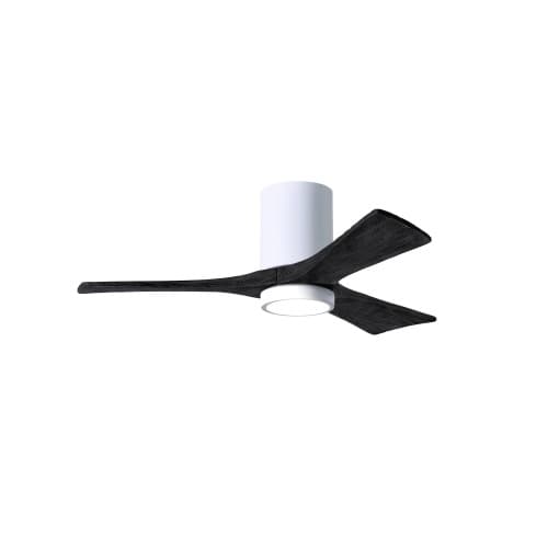 Matthews Fan 42-in 17W Irene LK Ceiling Fan w/ LED Light Kit, DC, 6-Speed, 3-Black Blades, White