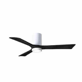 Matthews Fan 52-in 32W Irene LK Ceiling Fan w/ LED Light Kit, DC, 6-Speed, 3-Black Blades, White