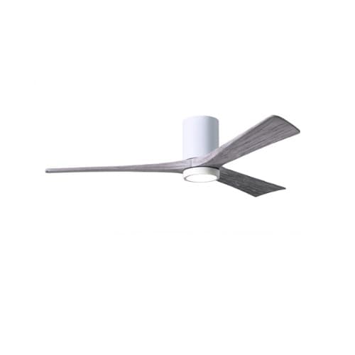 60-in 30W Irene-3HLK Ceiling Fan w/Light, DC, 6-Speed, 3-Barn Wood Blades, Gloss White