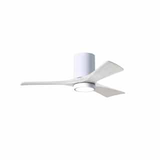 42-in 17W Irene LK Ceiling Fan w/ LED Light Kit, DC, 6-Speed, 3-White Blades, White