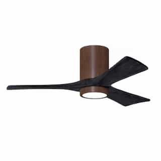 42-in 17W Irene-3H Ceiling Fan w/ Light Kit, Black Blades, Walnut