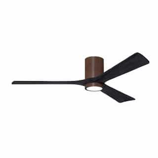 60-in 30W Irene-3H Ceiling Fan w/ Light Kit, Black Blades, Walnut