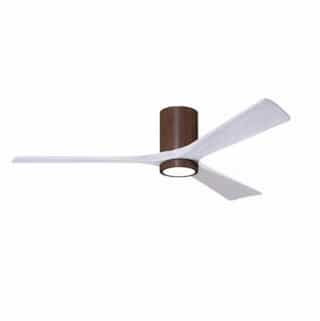 60-in 30W Irene-3H Ceiling Fan w/ Light Kit, White Blades, Walnut