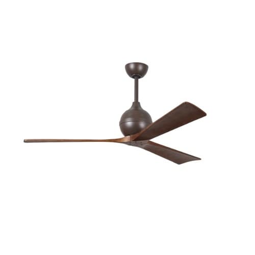 52-in 32W Irene-3 Ceiling Fan w/Remote, DC, 6-Speed, 3-Walnut Blades, Textured Bronze