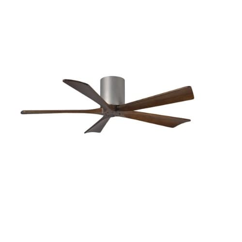 Matthews Fan 52-in 31W Irene-5H Ceiling Fan w/Remote, DC, 6-Speed, 5-Walnut Blades, Brushed Nickel