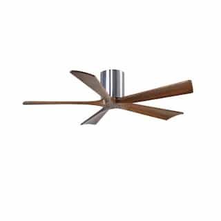 52-in 31W Irene-5H Ceiling Fan w/Remote, DC, 6-Speed, 5-Walnut Blades, Polished Chrome