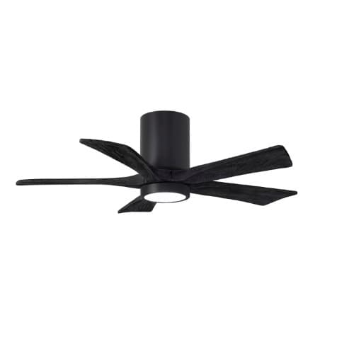 Matthews Fan 42-in 32W Irene Ceiling Fan w/ LED Light Kit, DC, 6-Speed, 5-Black Blades, Black