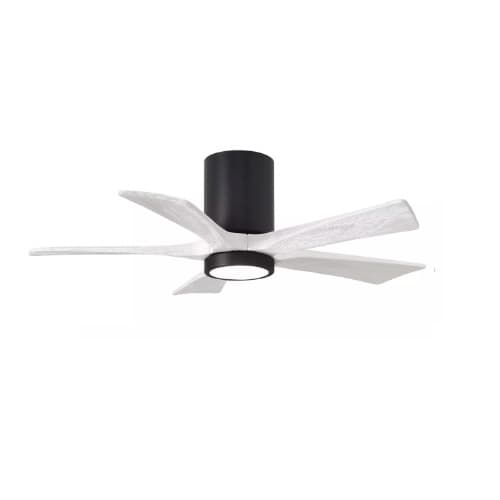 Matthews Fan 52-in 31W Irene Ceiling Fan w/ LED Light Kit, DC, 6-Speed, 5-White Blades, Black