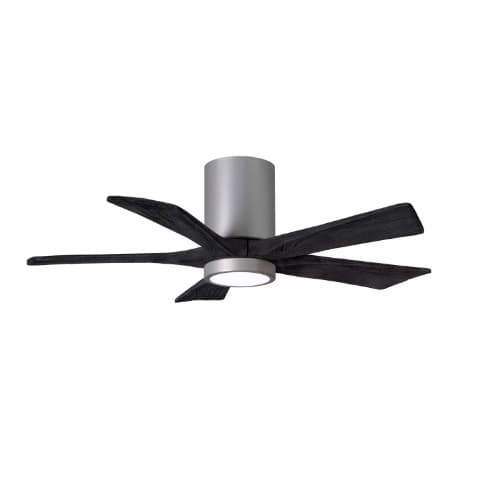 Matthews Fan 42-in 32W Irene Ceiling Fan w/ LED Light Kit, DC, 6-Speed, 5-Black Blades, Nickel