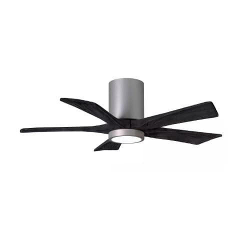 Matthews Fan 52-in 31W Irene Ceiling Fan w/ LED Light Kit, DC, 6-Speed, 5-Black Blades, Nickel