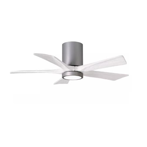 Matthews Fan 52-in 31W Irene Ceiling Fan w/ LED Light Kit, DC, 6-Speed, 5-White Blades, Nickel