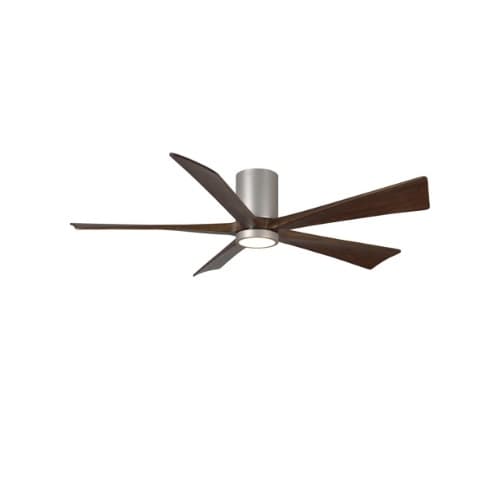 42-in 31W Irene-5HLK Ceiling Fan w/Light, DC, 6-Speed, 5-Walnut Blades, Brushed Nickel