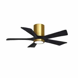 Matthews Fan 52-in 31W Irene Ceiling Fan w/ LED Light Kit, DC, 6-Speed, 5-Black Blades, Brass