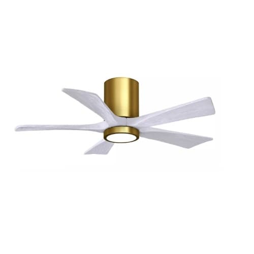 Matthews Fan 42-in 32W Irene Ceiling Fan w/ LED Light Kit, DC, 6-Speed, 5-White Blades, Brass