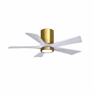 Matthews Fan 60-in 31W Irene Ceiling Fan w/ LED Light Kit, DC, 6-Speed, 5-White Blades, Brass