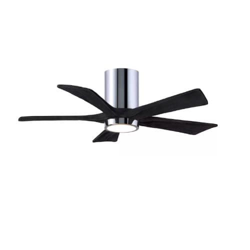 Matthews Fan 42-in 32W Irene Ceiling Fan w/ LED Light Kit, DC, 6-Speed, 5-Black Blades, Chrome