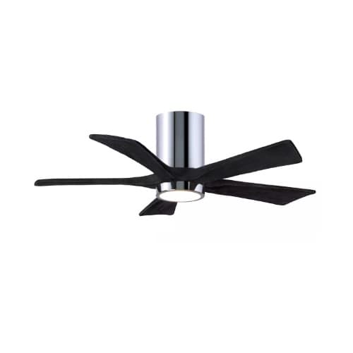 Matthews Fan 52-in 31W Irene Ceiling Fan w/ LED Light Kit, DC, 6-Speed, 5-Black Blades, Chrome