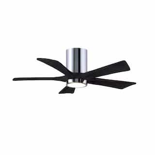 60-in 31W Irene Ceiling Fan w/ LED Light Kit, DC, 6-Speed, 5-Black Blades, Chrome