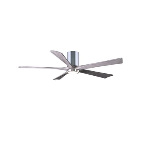 60-in 30W Irene-5HLK Ceiling Fan w/Light, DC, 6-Speed, 5-Barn Wood Blade, Polished Chrome