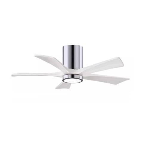 Matthews Fan 42-in 32W Irene Ceiling Fan w/ LED Light Kit, DC, 6-Speed, 5-White Blades, Chrome