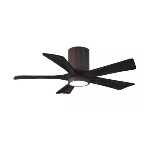 Matthews Fan 52-in 31W Irene Ceiling Fan w/ LED Light Kit, DC, 6-Speed, 5-Black Blades, Bronze