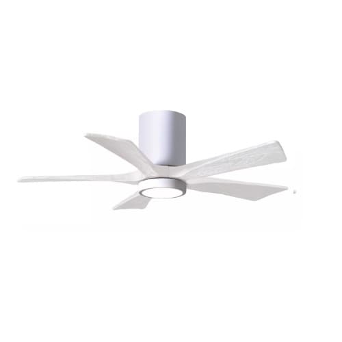 Matthews Fan 42-in 32W Irene Ceiling Fan w/ LED Light Kit, DC, 6-Speed, 5-White Blades, White