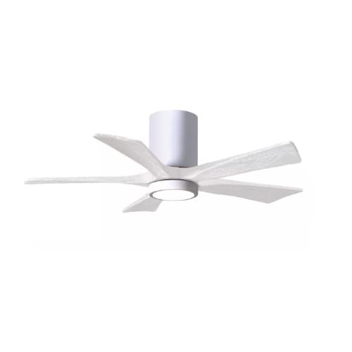 Matthews Fan 52-in 31W Irene Ceiling Fan w/ LED Light Kit, DC, 6-Speed, 5-White Blades, White