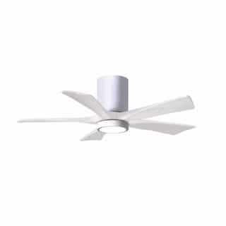 60-in 31W Irene Ceiling Fan w/ LED Light Kit, DC, 6-Speed, 5-White Blades, White