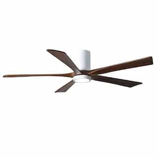 42-in 31W Irene-5HLK Ceiling Fan w/Light, DC, 6-Speed, 5-Walnut Blades, Gloss White