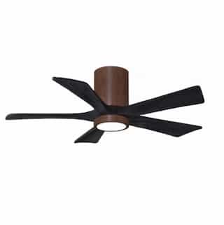 42-in 31W Irene-5H Ceiling Fan w/ Light Kit, Black Blades, Walnut