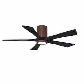 52-in 31W Irene-5H Ceiling Fan w/ Light Kit, Black Blades, Walnut