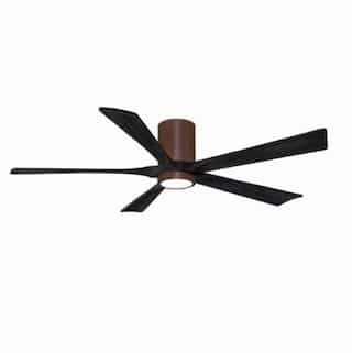 60-in 30W Irene-5H Ceiling Fan w/ Light Kit, Black Blades, Walnut